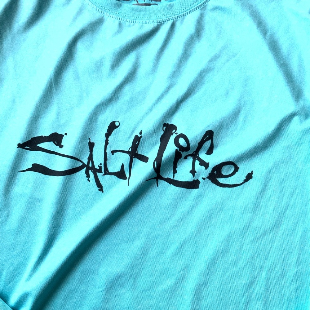 Salt Life Aqua LS Swim Rashguard Boys Large - Picture 5 of 11